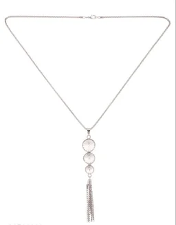 Anikas Creation Silver Plated Tasselled Alloy Light weighted White Stone Finished Pendant - Adjustable, Gold Plated, Multipack 1